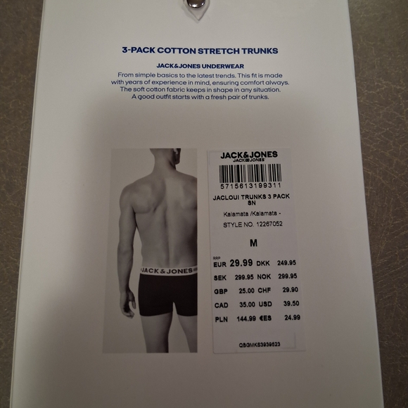 Jack & Jones Men's Black and Patterned Boxer Briefs - Picture 2 of 2